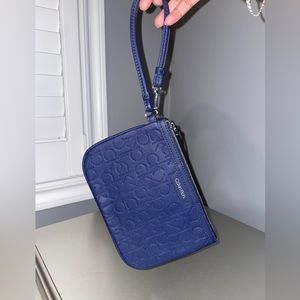 Blue Calvin Klein Wristlet